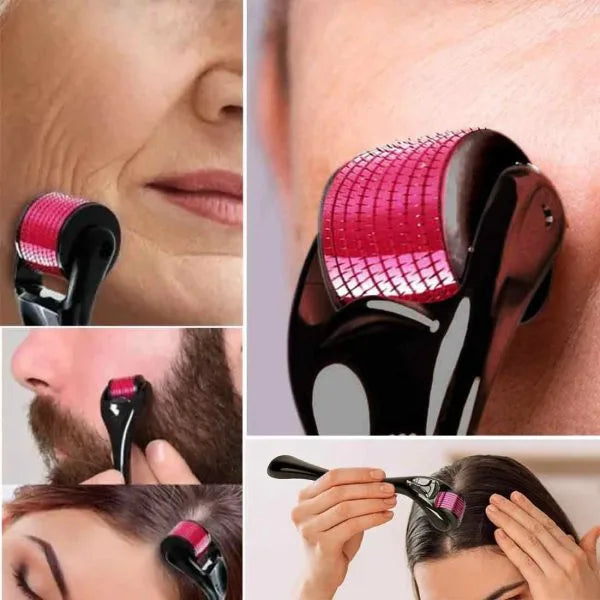 Derma Roller Facial & Hair Therapy Microneedle Hair Regrowth Beard Growth Anti Hair Loss Treatment Thinning ( 1.5mm )