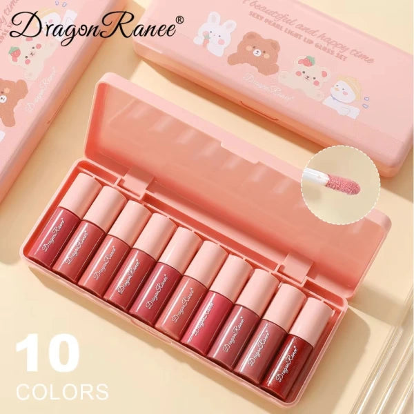 Dragon Ranee – 10 Mini Mirror Lip Gloss Set | Best Quality Lipgloss Set | Lipgloss For Girls | Waterproof Lipgloss Set