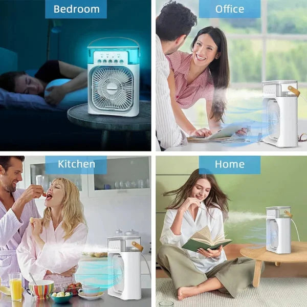 Portable Desktop Air Conditioner Usb Mini Air Cooler Fan Water Cooling Fan With 3 Speed Spray Humidifier Purifier For Car Home Rechargeable