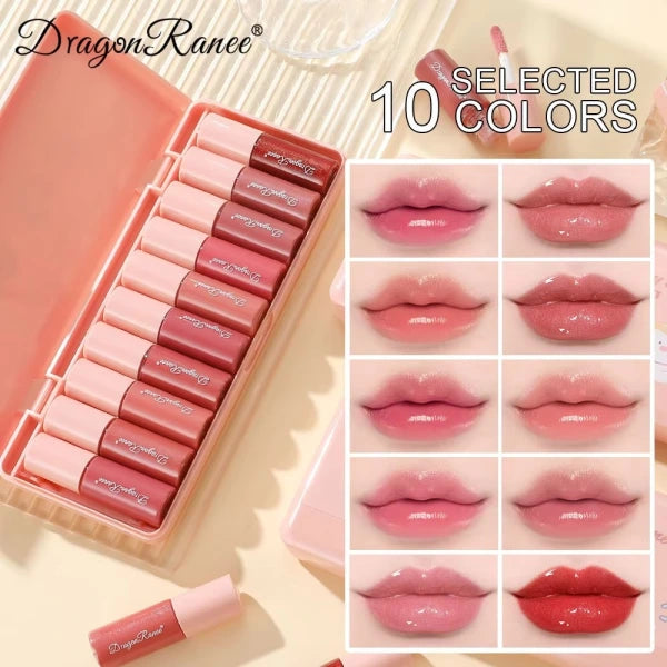Dragon Ranee – 10 Mini Mirror Lip Gloss Set | Best Quality Lipgloss Set | Lipgloss For Girls |  Waterproof Lipgloss Set