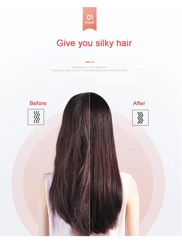 Hqt-909b Electric Professional Hair Straightening Brush (random Color)