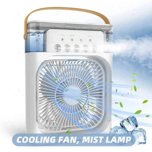 Portable Desktop Air Conditioner Usb Mini Air Cooler Fan Water Cooling Fan With 3 Speed Spray Humidifier Purifier For Car Home Rechargeable